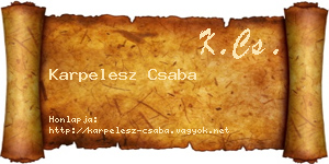 Karpelesz Csaba névjegykártya